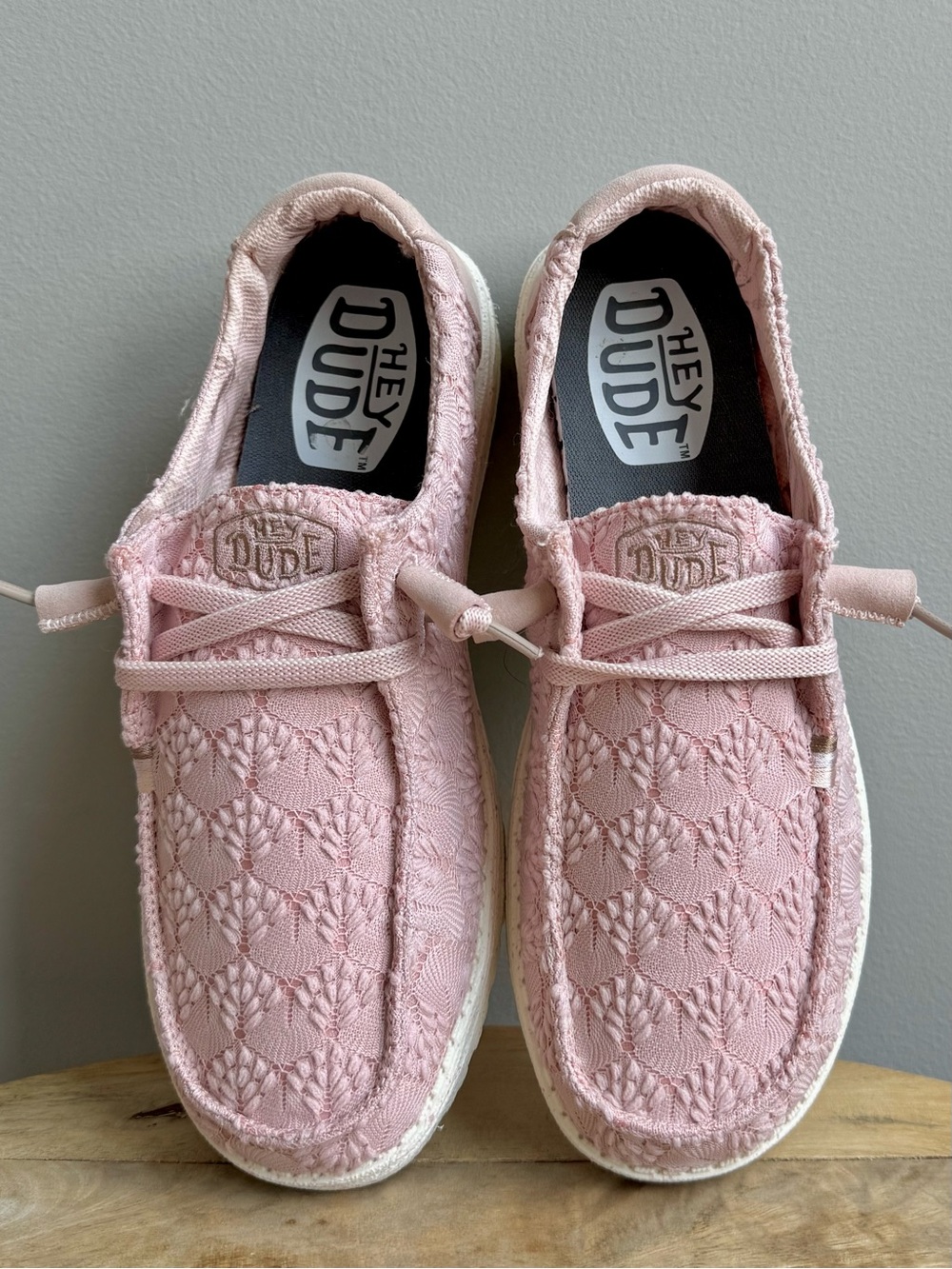 HEYDUDE Wendy Boho Stretch Fluer Quartz Pink Slip On Loafer Shoes Size 9 - Picture 6 of 11